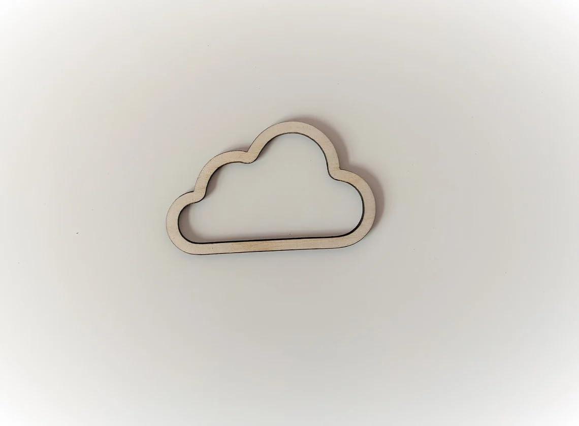 Wooden MDF Cloud Shape Cutouts (Pack of 4) | Cloud Outline for Macrame Mobile, Nursery Wall Décor & DIY Crafts | Unfinished Wooden Clouds for Kids Room Decoration | 10x6 Inch